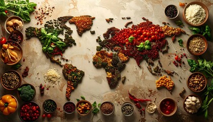 World map of global cuisine
