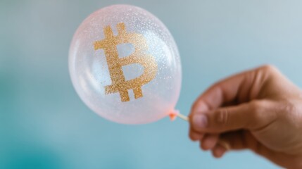 Celebrating cryptocurrency with a decorative balloon at a festive gathering