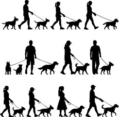 Naklejka premium Leash the dog silhouette