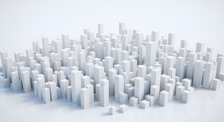 Obraz premium Abstract White Cityscape Modern Architecture Urban Development and Real Estate Concept