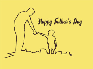 infographic_Happy Father’s Day illustration concept. Silhouette of father and child together, celebrating love, family, and parenthood. Perfect design for greeting cards, posters, banners, and 21
