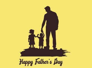 infographic_Happy Father’s Day illustration concept. Silhouette of father and child together, celebrating love, family, and parenthood. Perfect design for greeting cards, posters, banners, and 19
