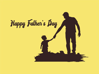 infographic_Happy Father’s Day illustration concept. Silhouette of father and child together, celebrating love, family, and parenthood. Perfect design for greeting cards, posters, banners, and 16