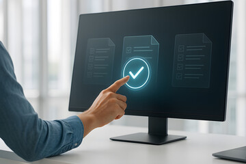 businessman Digital Task and Checklist Interface with Focus on User Interaction, Productivity, Data Optimization, and Corporate Performance through Smart Goal Management.