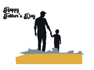 infographic_Happy Father’s Day illustration concept. Silhouette of father and child together, celebrating love, family, and parenthood. Perfect design for greeting cards, posters, banners, and 10