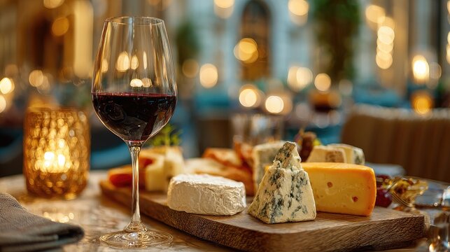 Wine and cheese platter in a restaurant (2)