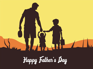 infographic_Happy Father’s Day illustration concept. Silhouette of father and child together, celebrating love, family, and parenthood. Perfect design for greeting cards, posters, banners, and socia6
