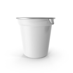 Plastic yogurt container with lid isolated 3d packaging mockup png