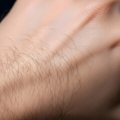 Fototapeta premium Extreme Close-Up Macro Photography of Human Hand Skin with Hair Follicles in 8K