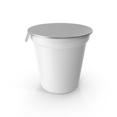 White plastic yogurt cup packaging mockup isolated 3d render png