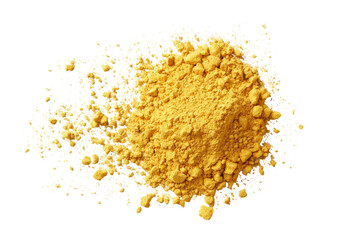 Pile of bright yellow powder, scattered