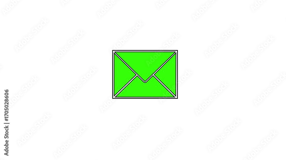 Aufkleber email icon animation on transparent background with alpha channel.4k stock video