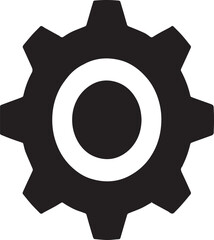 Settings Gear Icon: Configuration, Engineering, and Process Cogwheel Symbol

