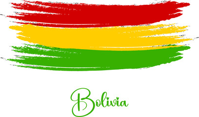 Bolivia brush style. Bolivia ribbon flag. Bolivia decorative banner border stripe. transparent png and vector illustration