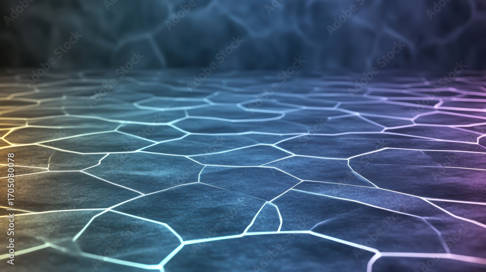 Aufkleber colorful hexagonal patterns create mesmerizing surface with glowing effect