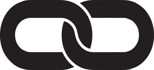 Minimal black chain link symbol for connection and unity concept