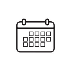 calendar outline icon on white back ground