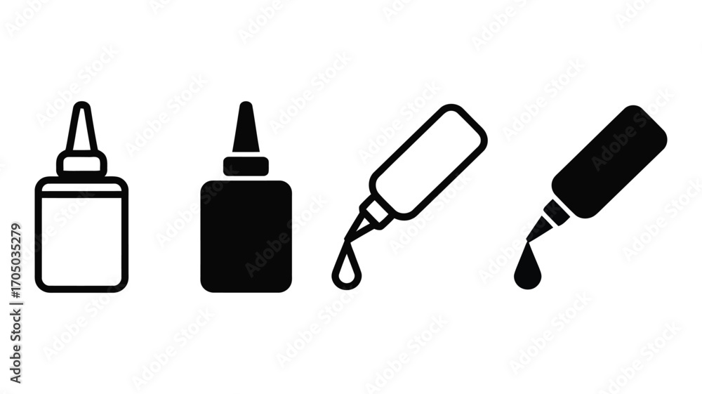 Aufkleber vector art of glue bottle icon set collection of glue bottles in different styles adhesive container