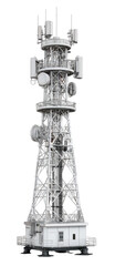 Monolithic communication tower with many antennae and dishes