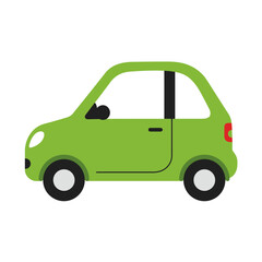 green car isolated on white