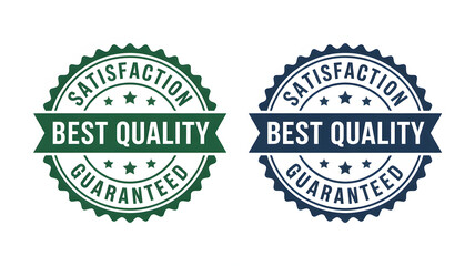 Obraz premium Two best quality guaranteed seals, one green and one blue, isolated on white background