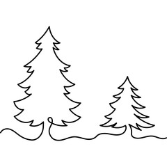 Christmas Tree One Line Drawing