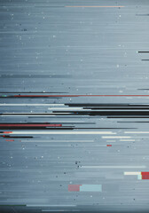 Obraz premium Abstract Digital Glitch Art Background Horizontal Lines, Noise, Data, Error, Static, Texture.
