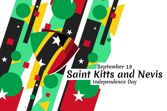 September 19, Independence Day of Saint Kitts and Nevis. vector illustration. Suitable for greeting card, poster and banner.