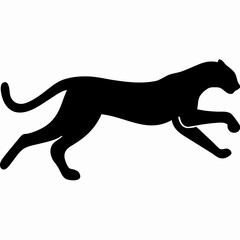 Fast Cheetah Black Silhouette Vector