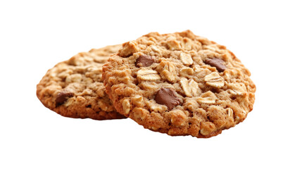 Oatmeal Chocolate Chip Cookies on Clear Background