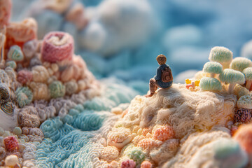 tiny world boy sitting