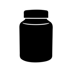 Silhouette illustration of a medicine bottle for pills and supplements vector image