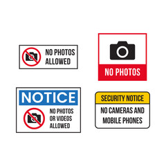 Prohibited Camera and Phone Sign Set