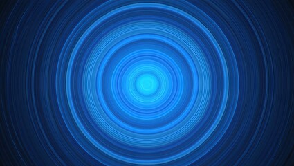 Radiant blue concentric circles glowing outward, creating an abstract energy wave effect with a futuristic, fluid motion.