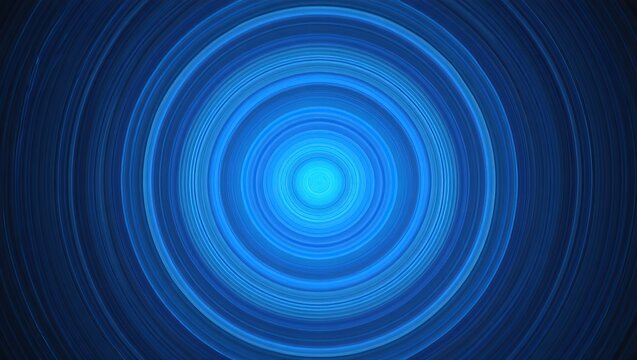 Radiant blue concentric circles glowing outward, creating an abstract energy wave effect with a futuristic, fluid motion. - Powered by Adobe