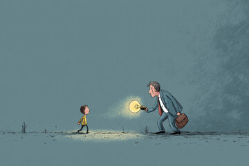 man with lightbulb