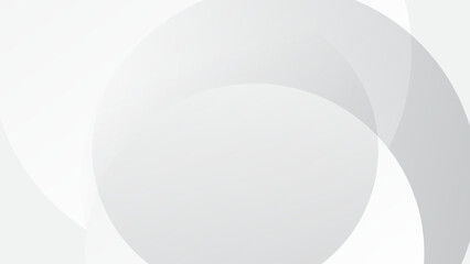 Modern abstract white background with transparent layers circle shape with shadow.
