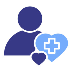 patient flat blue icon