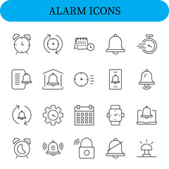 Collection of hand drawn alarm and notification icons