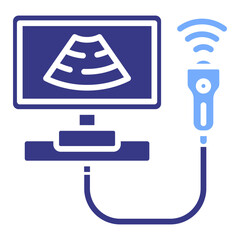 Ultrasound  flat blue icon