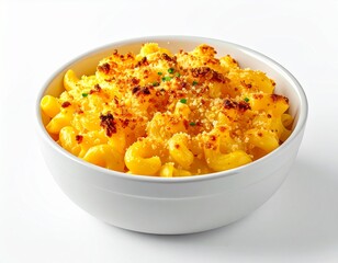 Delicious Baked Mac and Cheese in White Bowl