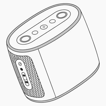 black and white speaker device clip art preview
