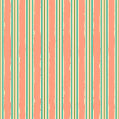 Fototapeta premium 70's stripe pattern. Colourful design with funky retro earth tone colours. Orange, yellow and green thick, bold and thin striped lines. Seamless repeat background wallpaper texture.