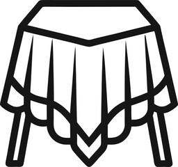 Tablecloth vector line art icon black and white white background