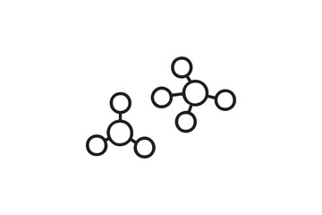 Educational icon of molecule structure for chemistry, biology, and physics projects