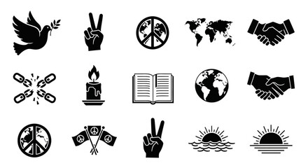 Geometric Vector Silhouettes for Global Peace Awareness