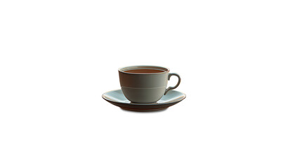 Obraz premium Ceramic cup filled with dark liquid on saucer beverage