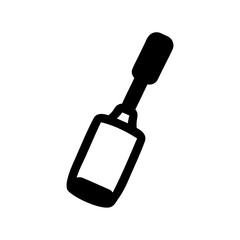 Black and White Silhouette Drawing of a Professional Makeup Brush on White Background