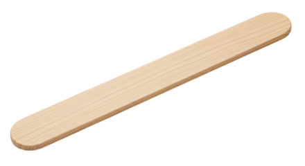 Light wood tongue depressor isolated on a transparent background
