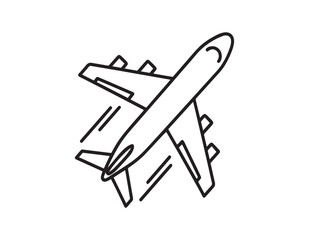 airplane icon isolated on white